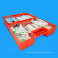 Hot selling popular outdoors red color emergency first aid kits box with medical equipment